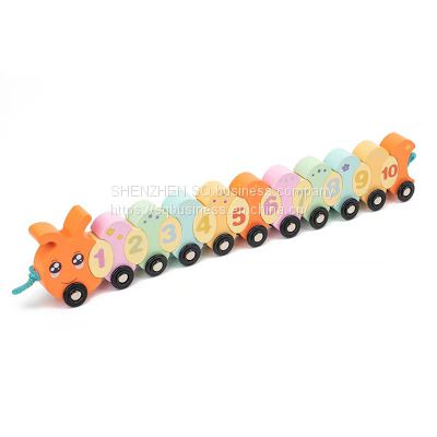 2023 New design Caterpillar Digital Link small train for children aged 3-9 years old home educational wooden toys
