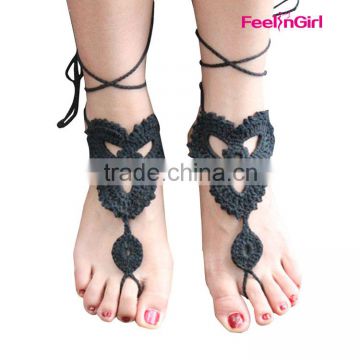 Crochet Flower Barefoot Wrap Sandals Ankle Bracelet Foot Jewelry                        
                                                Quality Choice