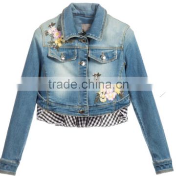 2016 New style of ladies short jeans jacket