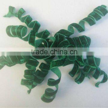 HOT SALE! Green Velvet Woven Ribbon Curly Bow, Fabric Woven Ribbon Gift Bow for Showroom Decorations