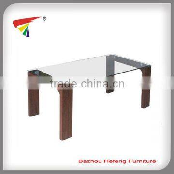 Elegant glass coffee table with MDF legs