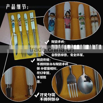 Exquisite design ceramic cutlery set for family