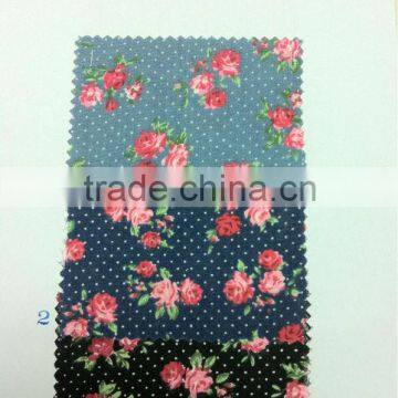 cotton spandex denim printed fabric:P6480-D13081347