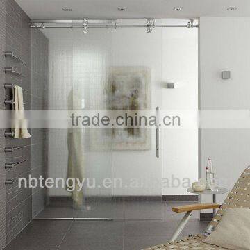 Frameless double rollers sliding shower room fittings