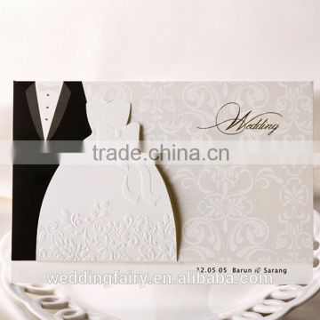 Factory sale wholesale bride and groom invitation card