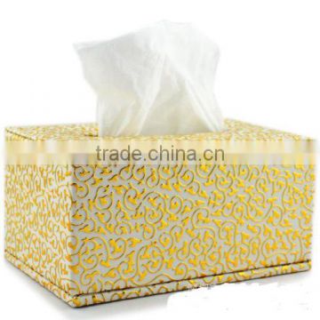 Luxury Fashion Golden Glyph Leather tissue box cover