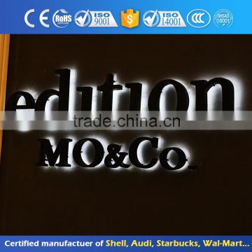 Backlit galvanized metal 3d sign stainless steel letters