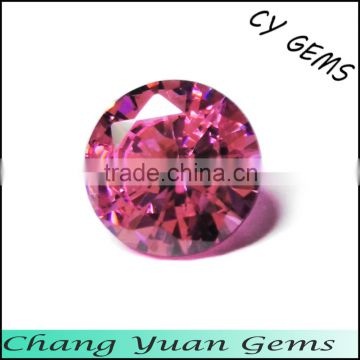 2mm Round Shape Deep Pink Color CZ Gems