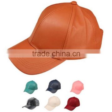 American Style Custom Plain Sport Hats Leather Baseball Cap