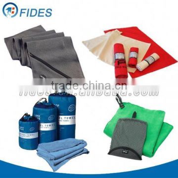 cusmotized 80 polyester 20 polyamide microfiber beach towel with zipper pocket