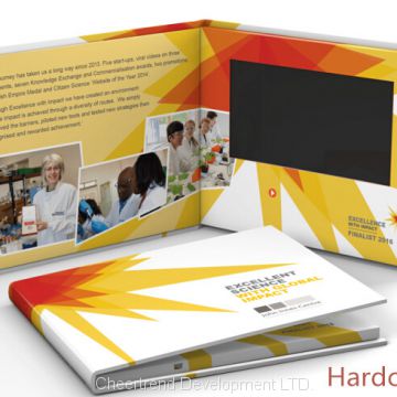 Fold paper Hardcover 7'' TFT lcd video brochure card 8gb memory