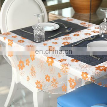 round style flower flocking organza fabric restaurant table clothes