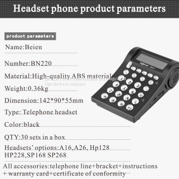 China BN220 business telephone +A26 business telephone headset for call center