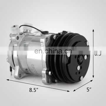 AC Compressor For Sanden Style V-Belt 2 Groove Pulley 3/4" 7/8" CO9285C SD508