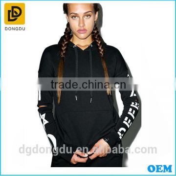 Latest Fashion Casual Women Wholesale Capped Sleeve Hoodies