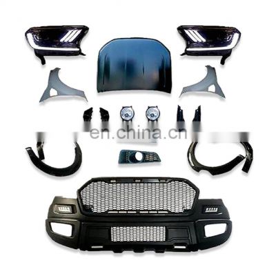 New Car Accessories Front Bumper Facelift Conversion Body Part Kit for ranger T7 T8 upgrade to raptor