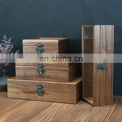 High quality walnut fancy wooden gift boxes jewelry sundries storage boxes