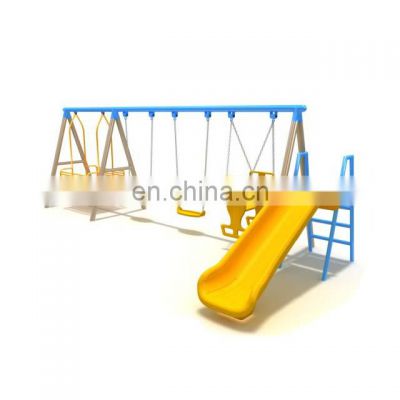 Kindergarten Children Plastic Slide Playground Equipment Outdoor Metal Swing and Slide Sets Kids Amusement Park for sale