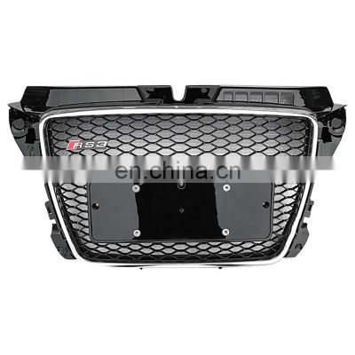 RS3 Front grille for Audi A3 8P classic normal style grille Chrome black car bumper grill 2008-2012