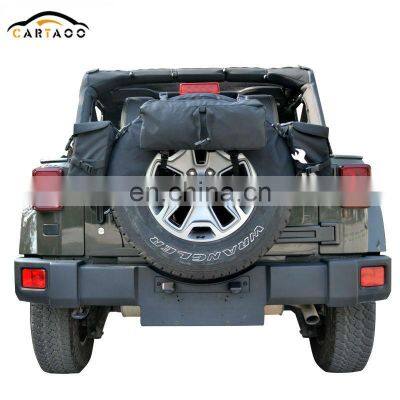 Cartaoo Black Spare Tire Cargo Bag Storage Organizer for Jeep Wrangler TJ YJ CJ JK