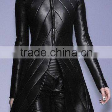 stylish leather overcoat