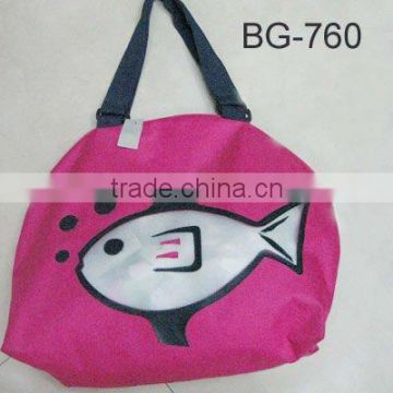 fashion polyester waterproof beach bag with zipper