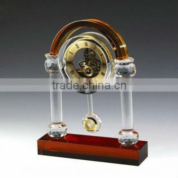 High quality crystal clock in amber color