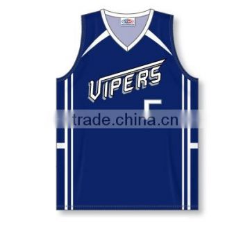 100% Polyester Custom Sublimated Vipers V-Neck Basketball Jersey / Shirt