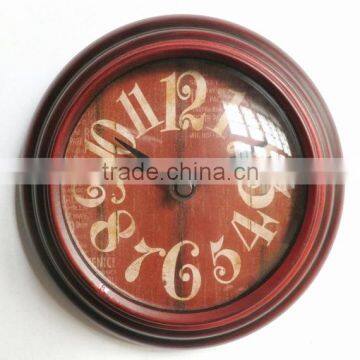 Dia 20cm Rustic Round Metal Wall Clock