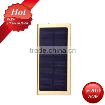 solar power bank for laptop 10000mah metal 5V/2.1 dual output