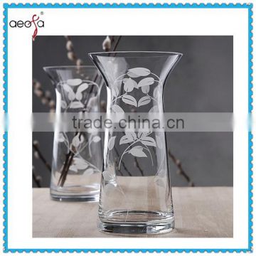 Mouth Blown Wide Mouth fancy big large glass flower vases