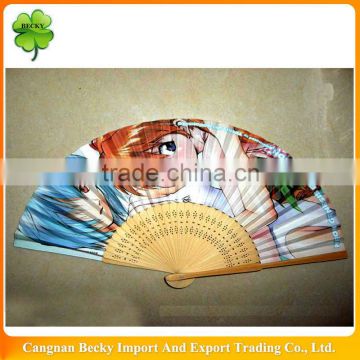 2014 high quality custom print hand fan