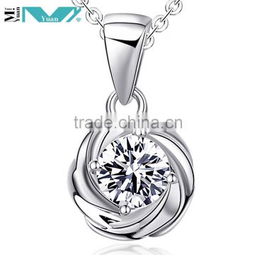 Popular 925 Sterling Silver Cubic Zircon Charms Necklace Pendant