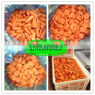 Various shape frozen fresh IQF carrots for export