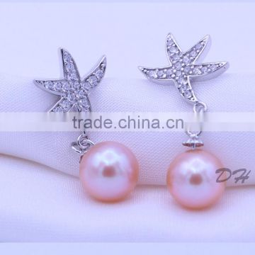 2016 fashion pearl earrings colors as require with silver 925