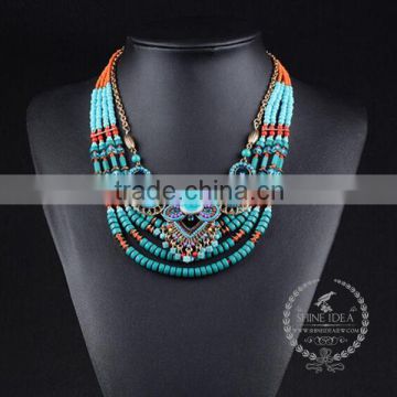 high quality vintage beads chunky statement necklace tin alloy fashion women pendant necklace 6390156