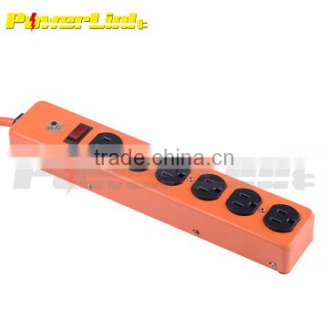 H80153 UL/CUL 6 outlet metal power strip with surge protectors / power bar / power sockets