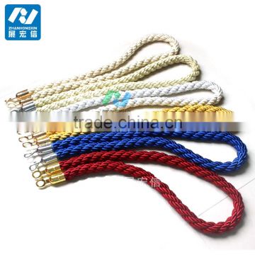 Crowd Control Used Barrier Stanchion Red Twisted Braided Ropes