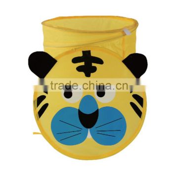 Pop up cartoon tiger mesh toy laundry hamper , the toy storage bin , tiger storage basket