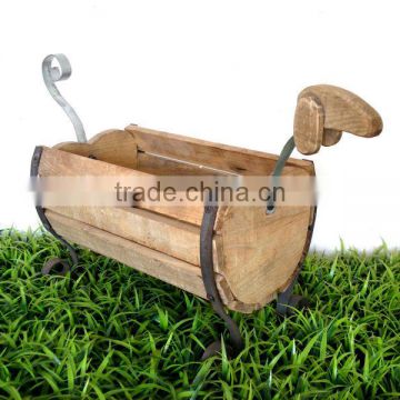 Mini wooden cart for flowers and plants