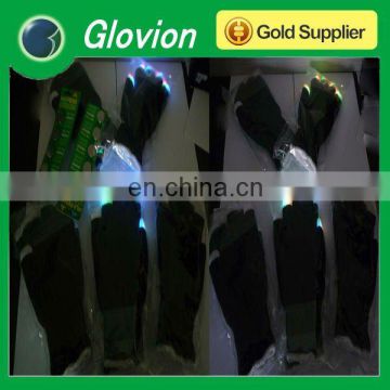 Hot sale christmas party favor glow in the dark gloves LED flashing light gloves light-up gloves