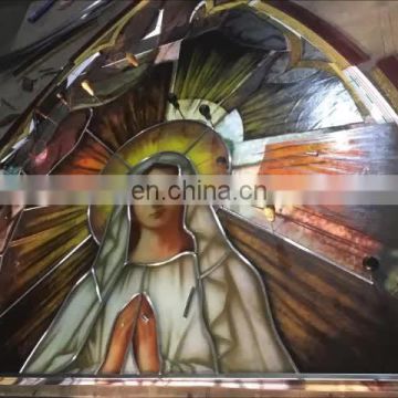 Antique Art Stained Glass Ceiling Dome Personal Customization Cathedral Architectural Coloured Glass Style