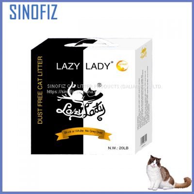 LAZY LADY/dust-free bentonite cat litter/irregular/0.5-2mm/unscented/9kg