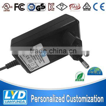 Global leading Brand high efficency 86% 24v 1.2a ac dc power adapter CE 61347 GS 61347 UL class 2