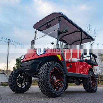 Red and white double color matching seat golf cart with lifted golf cart and 12 inch tyre better than ICON