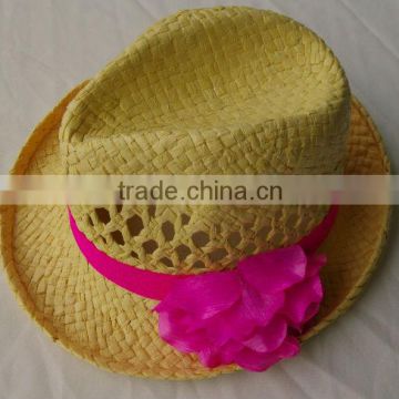Fashion Paper Straw Weaving Summer Fedora Hats For Ladies