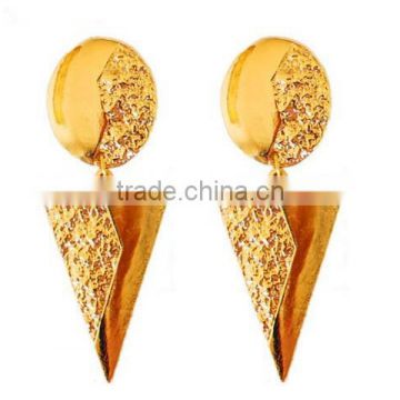 Gold color Women Long ChainTriangle punk designer dangle earring brand fashion jewellery new earrings 2015
