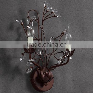 Antique Lighting Products Vintage Crystal Chandelier Wrought Iron Wall Sconce Decor Lamp CZ2539/2