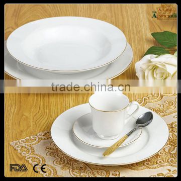 2015healthy food hot sale new product 20 pcs white body porcelain dinner set