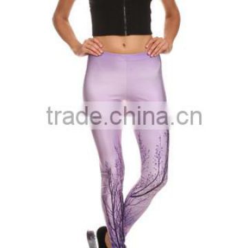 Woman Body Fitted Leggings / Tights Full Sublimated with Lilac Tree custom design